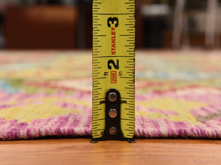 8'4" x 9'10" New Hand Woven Green Wool Rectangle Oriental Rug - MOA10278347