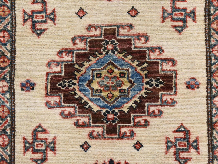 2'9" x 8'3" New Hand Knotted Ivory Wool Runner Oriental Rug - MOA10278449