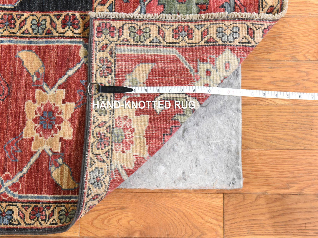 8'10" x 11'10" New Hand Knotted Grey Wool Rectangle Oriental Rug - MOA10278488