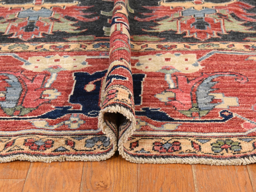 8'10" x 11'10" New Hand Knotted Grey Wool Rectangle Oriental Rug - MOA10278488