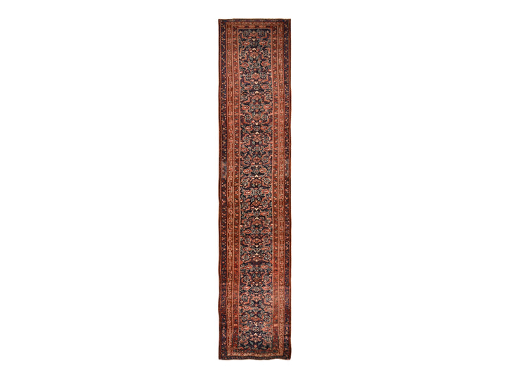 3'4" x 16'3" New Hand Knotted Blue Wool Runner Oriental Rug - MOA10278496
