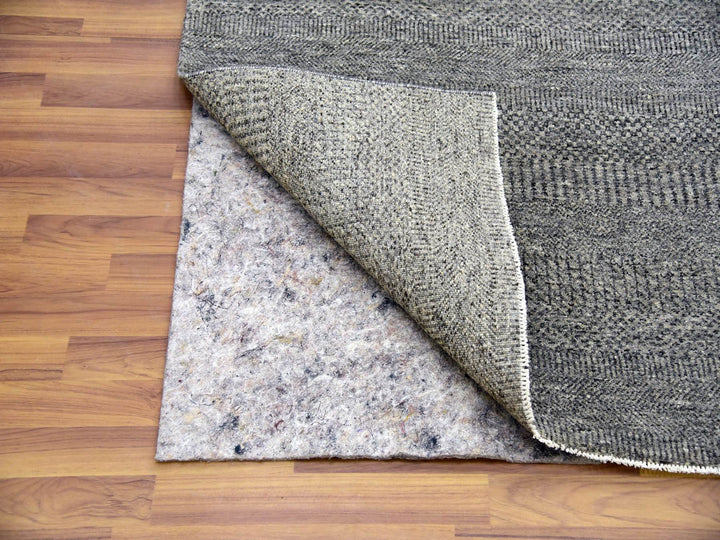 12'1" x 18'2" New Hand Knotted Grey Wool Rectangle Oriental Rug - MOA10279450