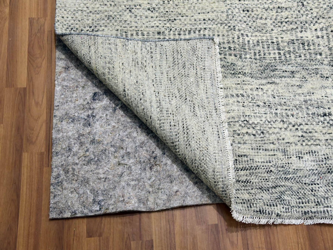 13'11" x 18'0" New Hand Knotted Grey Wool Rectangle Oriental Rug - MOA10279510