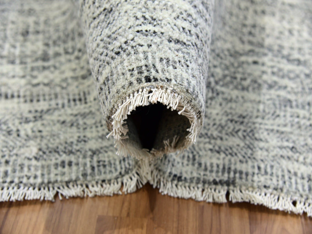 13'11" x 18'0" New Hand Knotted Grey Wool Rectangle Oriental Rug - MOA10279510