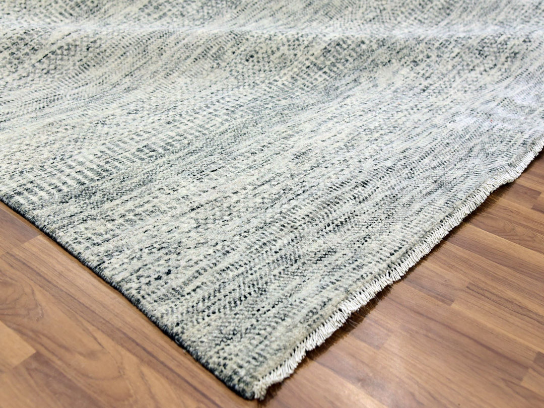 13'11" x 18'0" New Hand Knotted Grey Wool Rectangle Oriental Rug - MOA10279510