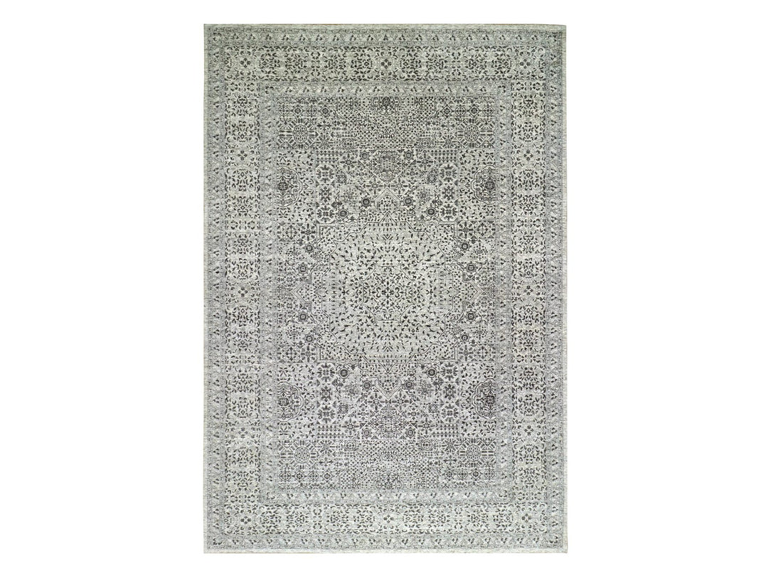 12'0" x 17'10" New Hand Knotted Ivory Wool Rectangle Oriental Rug - MOA10279680