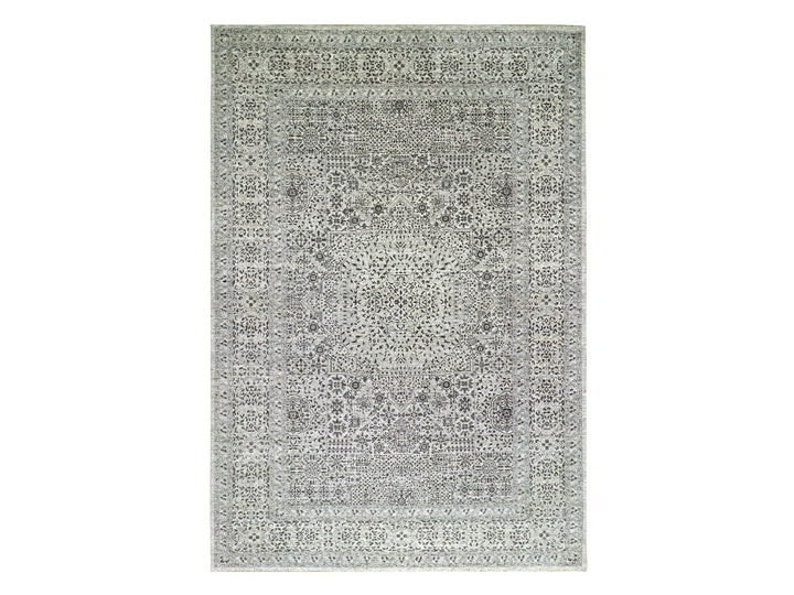 12'0" x 17'10" New Hand Knotted Ivory Wool Rectangle Oriental Rug - MOA10279680