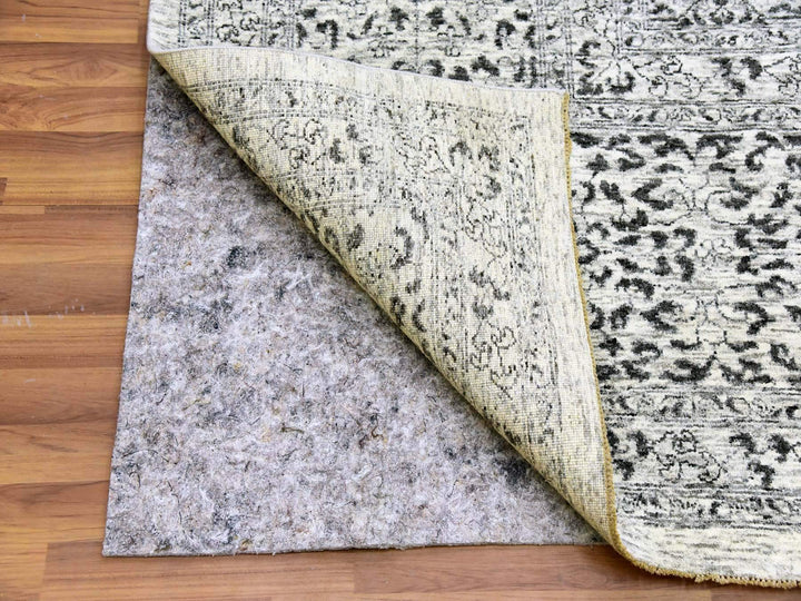 12'0" x 17'10" New Hand Knotted Ivory Wool Rectangle Oriental Rug - MOA10279680