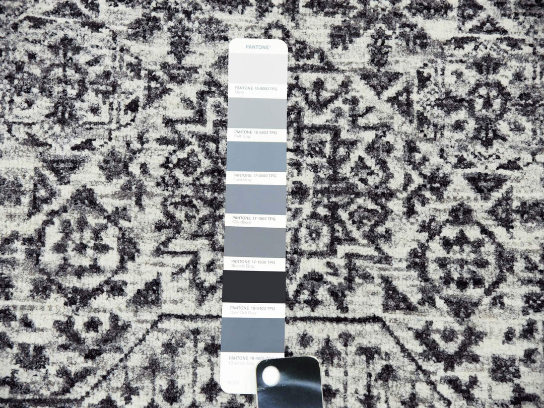 12'0" x 17'10" New Hand Knotted Ivory Wool Rectangle Oriental Rug - MOA10279680