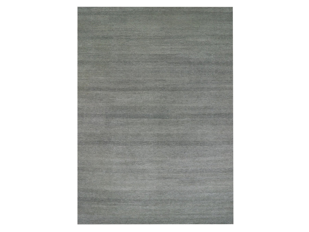 13'11" x 18'1" New Hand Knotted Grey Wool Rectangle Oriental Rug - MOA10279692