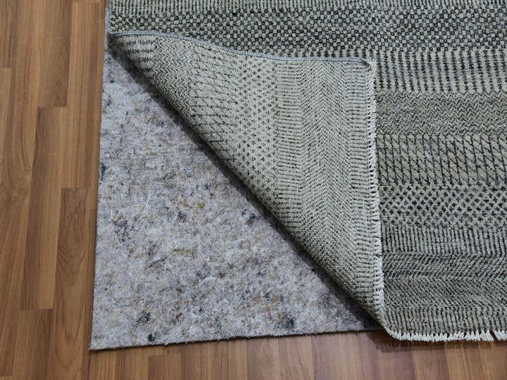 13'11" x 18'1" New Hand Knotted Grey Wool Rectangle Oriental Rug - MOA10279692