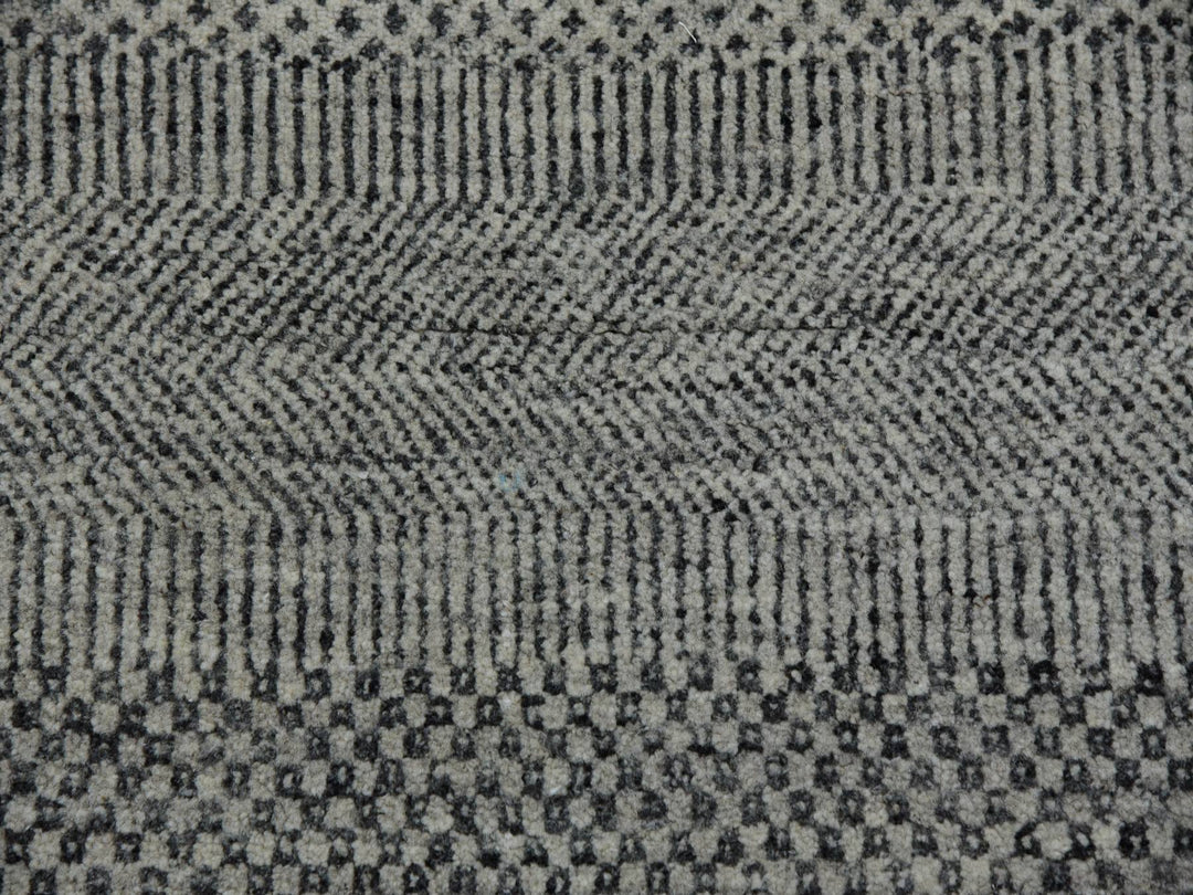 13'11" x 18'1" New Hand Knotted Grey Wool Rectangle Oriental Rug - MOA10279692