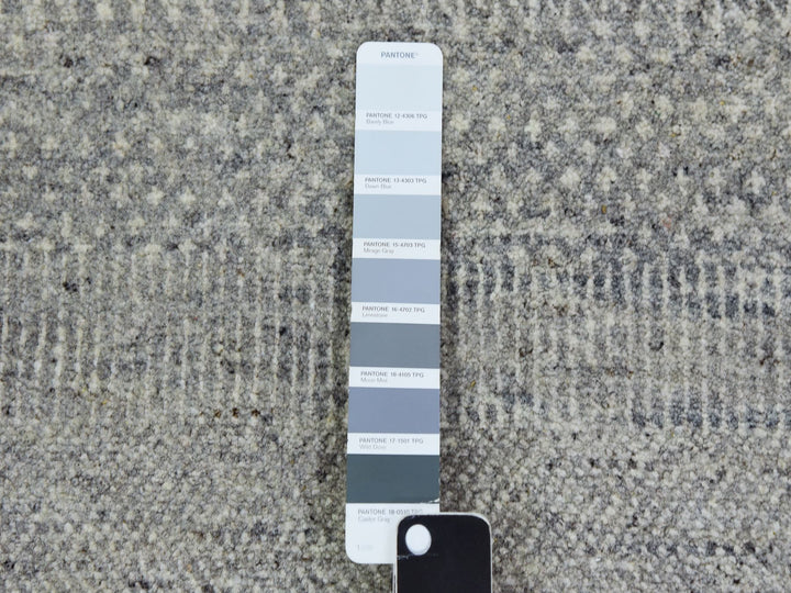 14'0" x 18'3" New Hand Knotted Grey Wool Rectangle Oriental Rug - MOA10279711