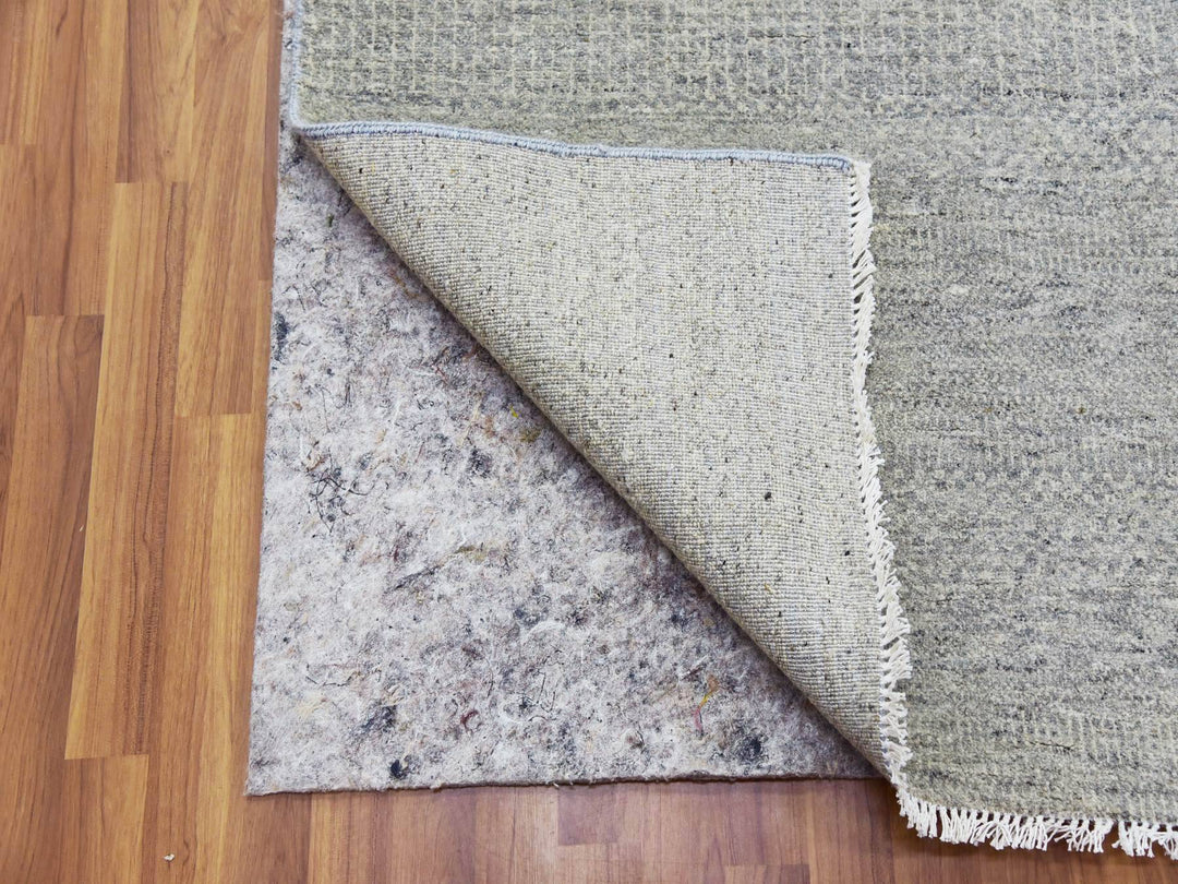 11'10" x 18'0" New Hand Knotted Grey Wool Rectangle Oriental Rug - MOA10279712