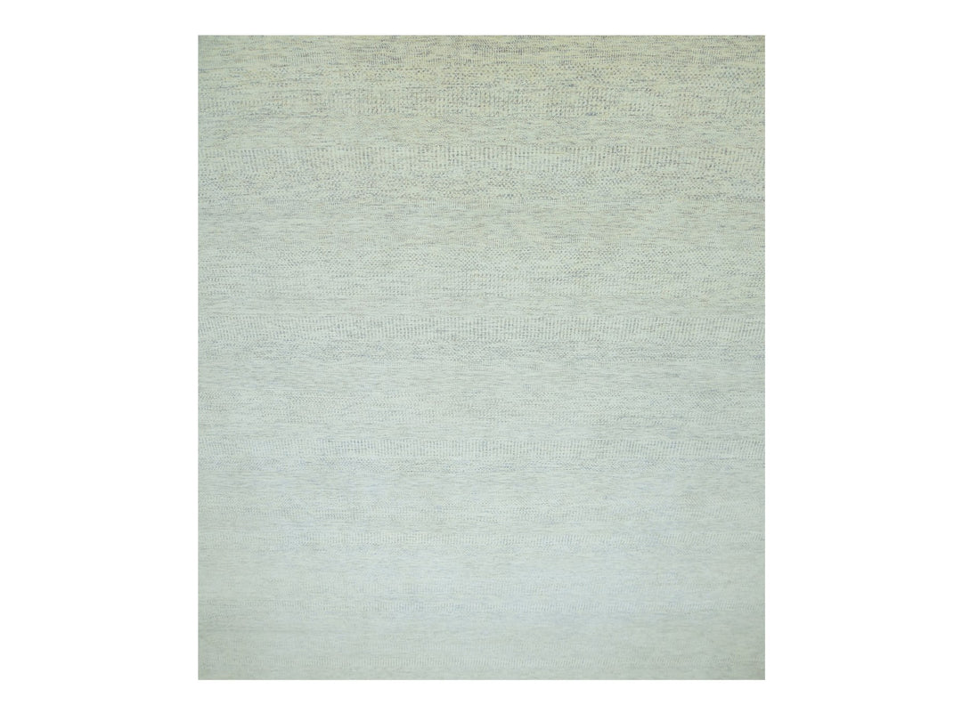 14'1" x 15'11" New Hand Knotted Grey Wool Rectangle Oriental Rug - MOA10279762