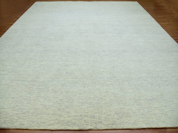14'1" x 15'11" New Hand Knotted Grey Wool Rectangle Oriental Rug - MOA10279762