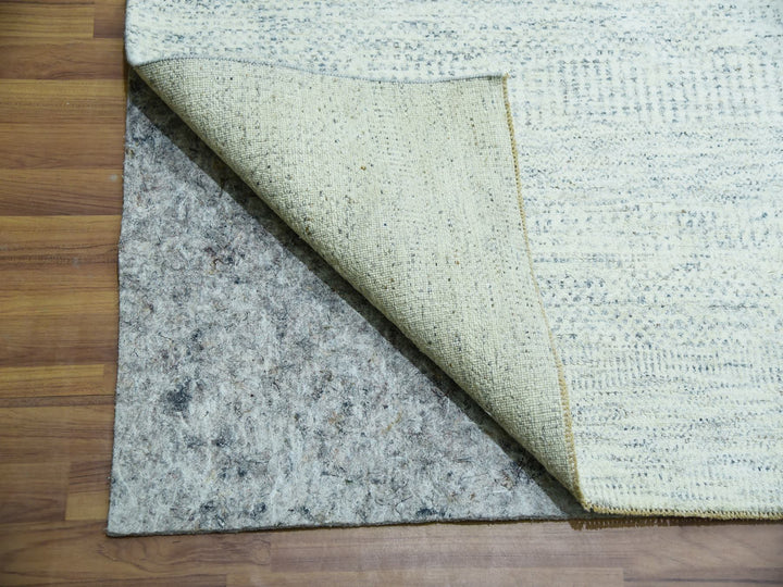 14'1" x 15'11" New Hand Knotted Grey Wool Rectangle Oriental Rug - MOA10279762