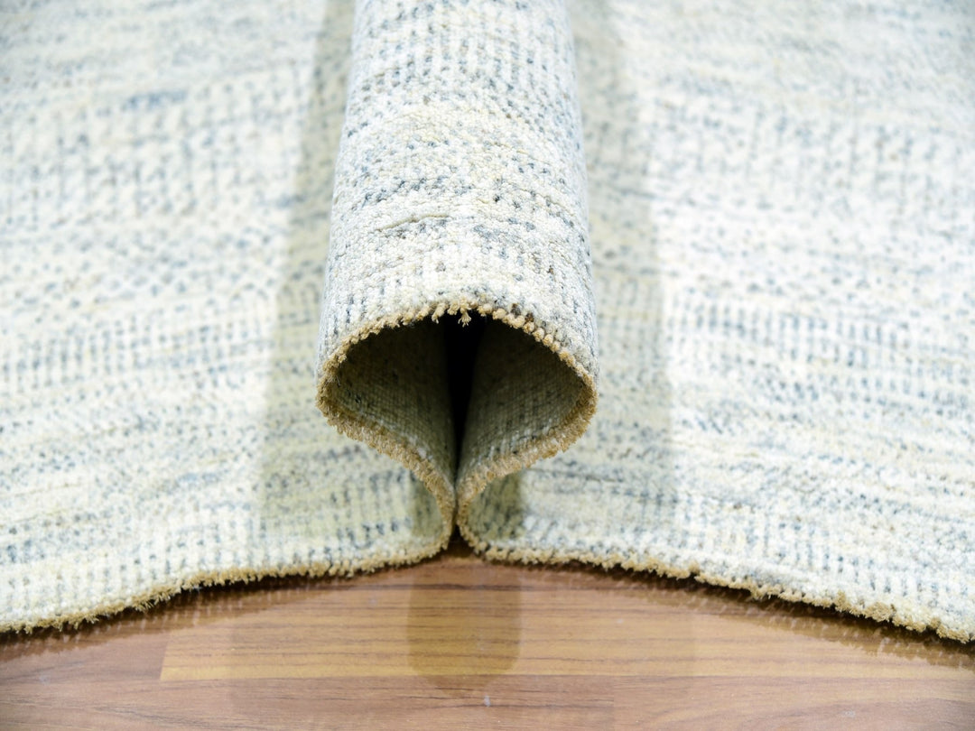 14'1" x 15'11" New Hand Knotted Grey Wool Rectangle Oriental Rug - MOA10279762