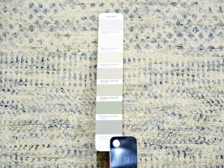 14'1" x 15'11" New Hand Knotted Grey Wool Rectangle Oriental Rug - MOA10279762