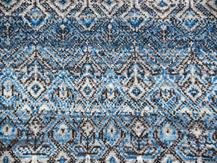 12'0" x 15'1" New Hand Knotted Blue Wool Rectangle Oriental Rug - MOA10279769