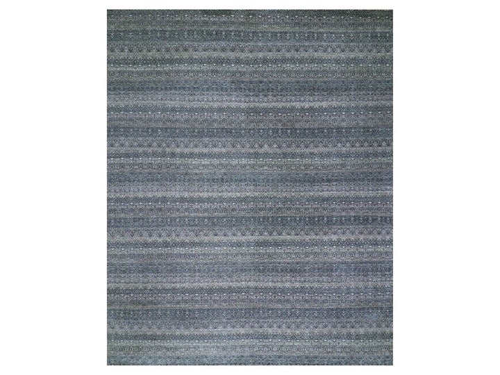 12'1" x 15'2" New Hand Knotted Grey Wool Rectangle Oriental Rug - MOA10279773
