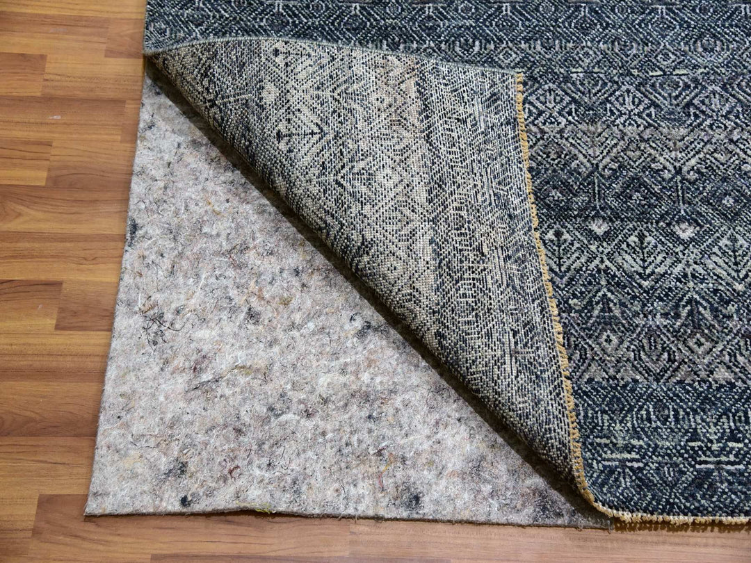 12'1" x 15'2" New Hand Knotted Grey Wool Rectangle Oriental Rug - MOA10279773