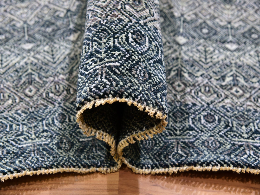 12'1" x 15'2" New Hand Knotted Grey Wool Rectangle Oriental Rug - MOA10279773