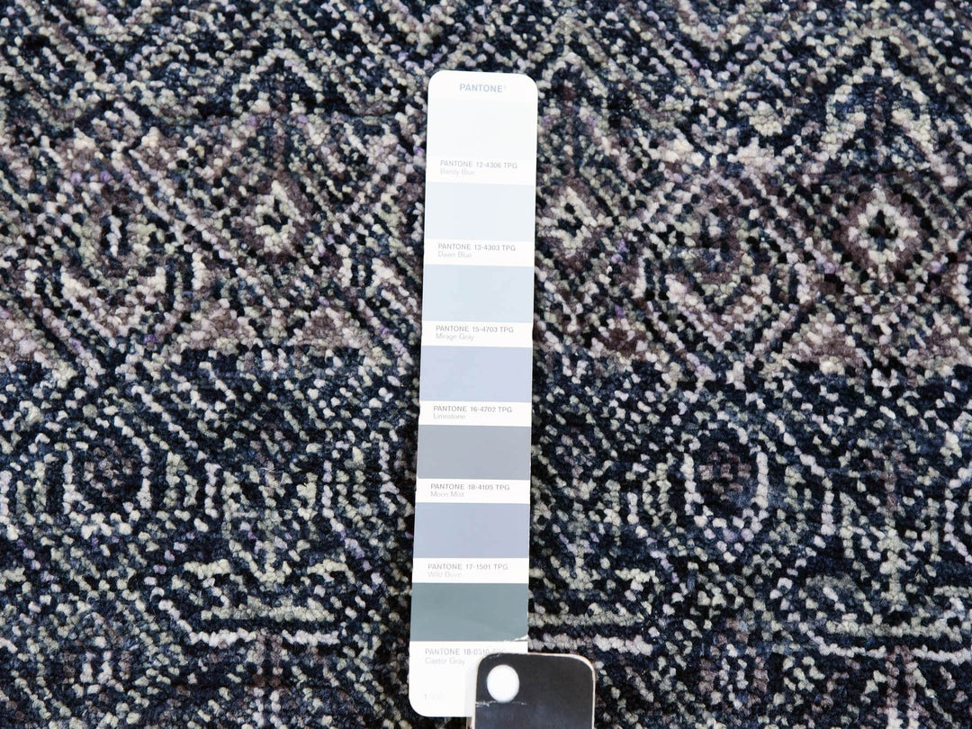 12'1" x 15'2" New Hand Knotted Grey Wool Rectangle Oriental Rug - MOA10279773