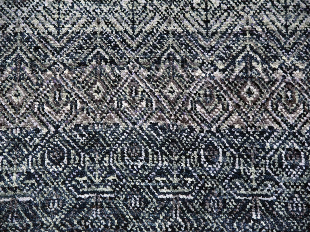 12'1" x 15'2" New Hand Knotted Grey Wool Rectangle Oriental Rug - MOA10279773