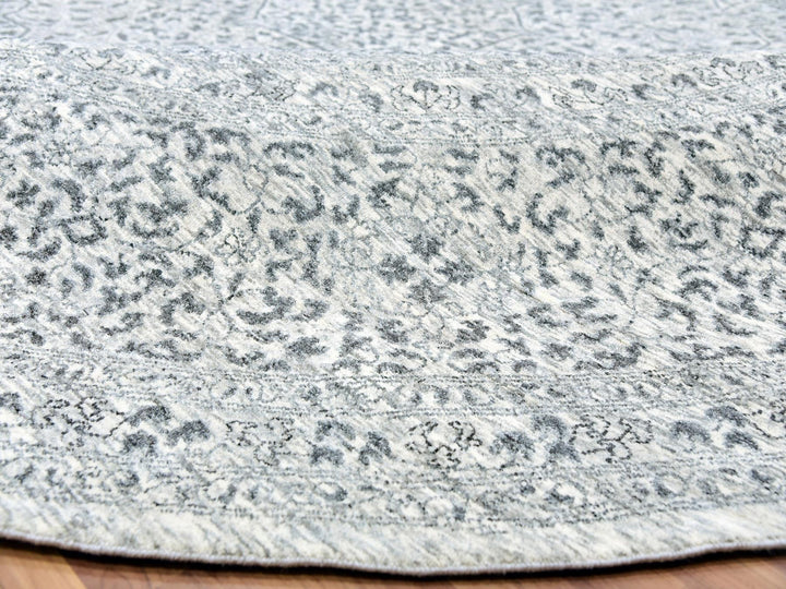 13'10" x 13'10" New Hand Knotted Ivory Wool Round Oriental Rug - MOA10279775