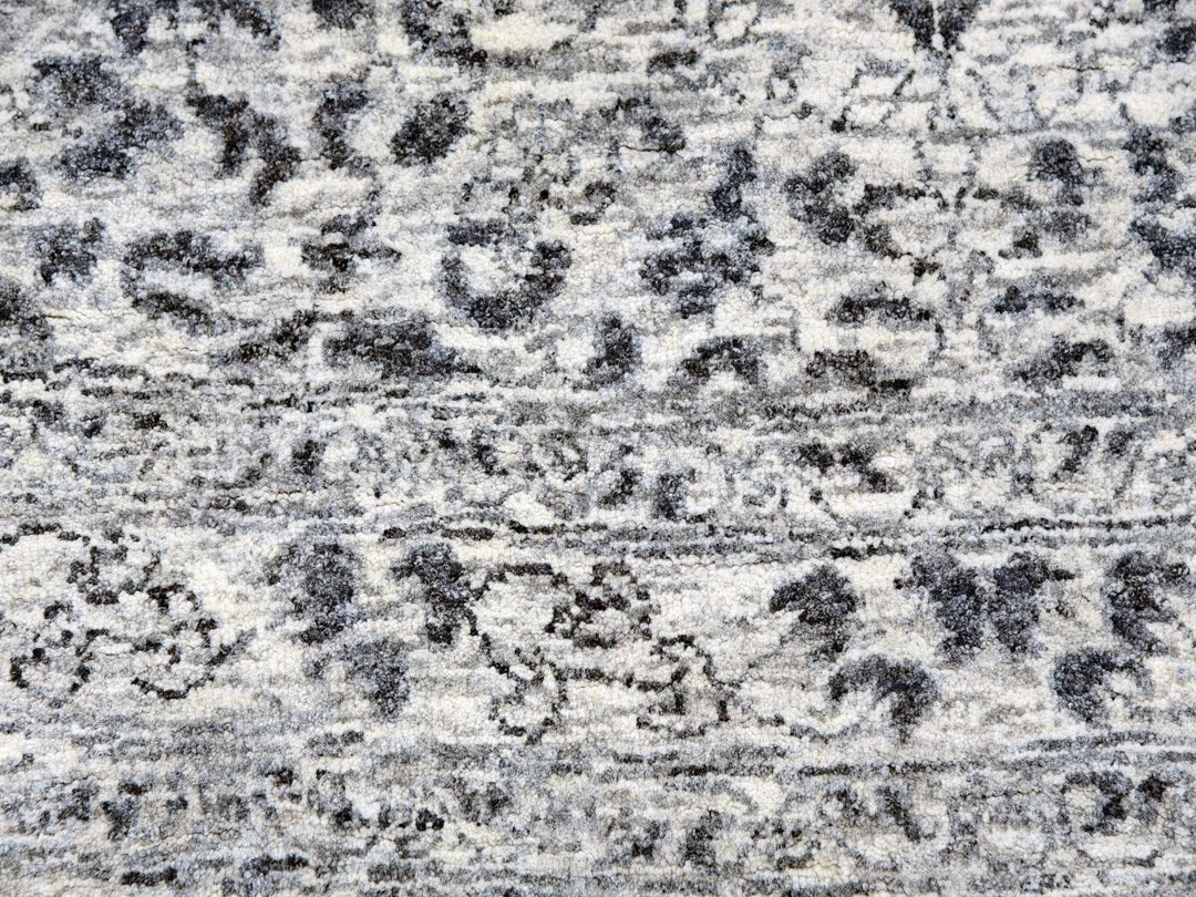 13'10" x 13'10" New Hand Knotted Ivory Wool Round Oriental Rug - MOA10279775