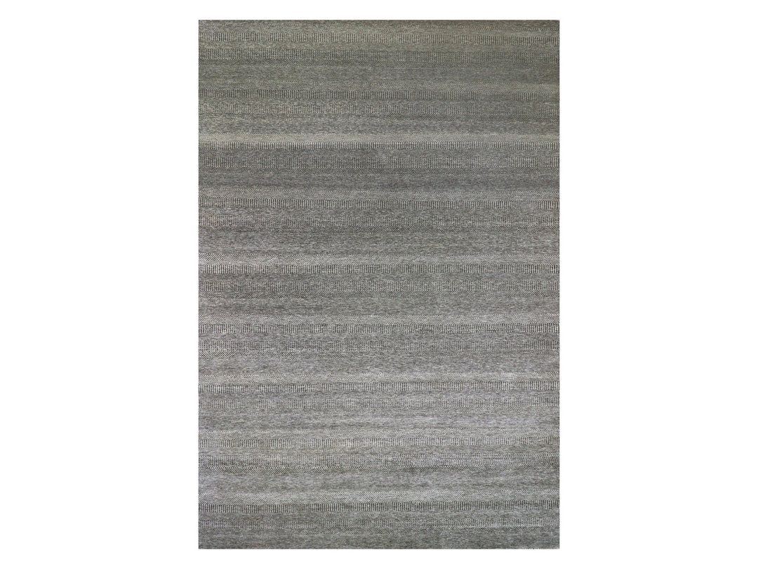 12'0" x 17'10" New Hand Knotted Grey Wool Rectangle Oriental Rug - MOA10279869