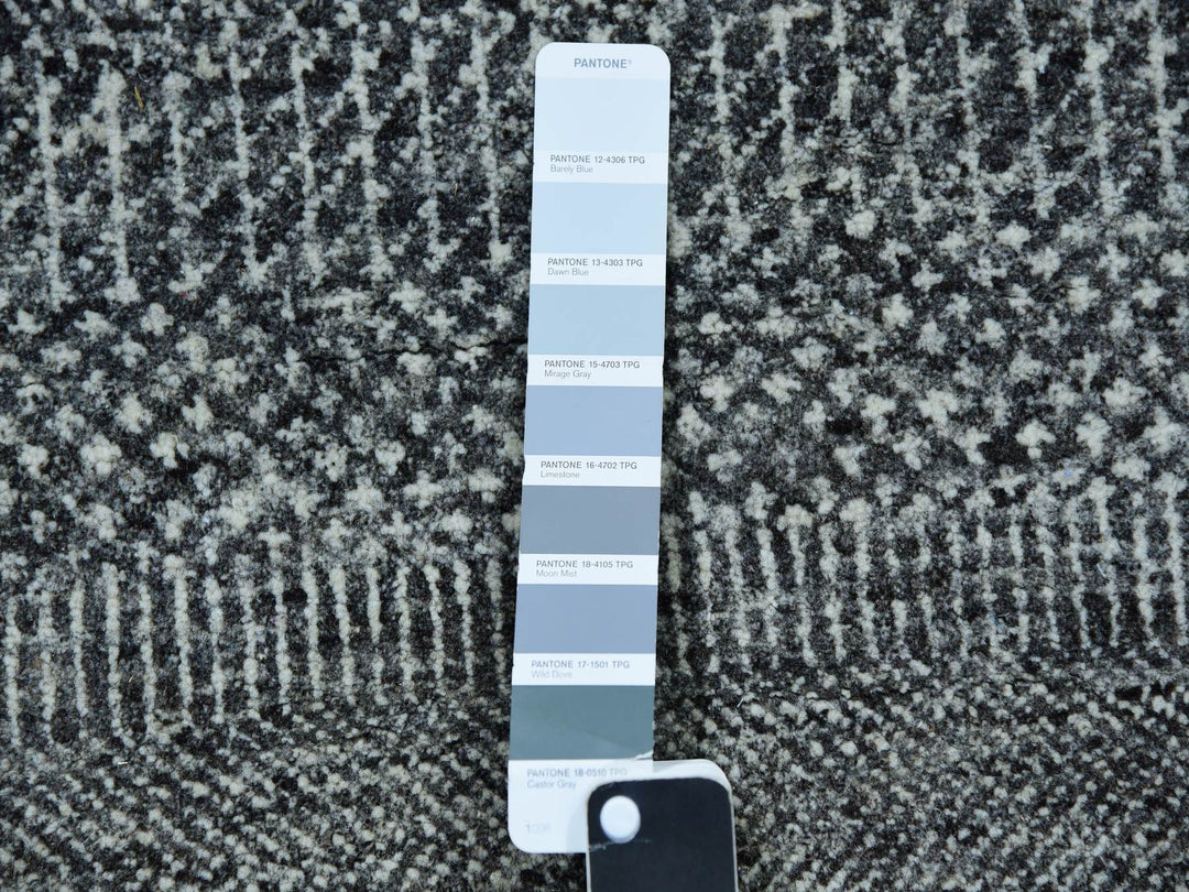 12'0" x 17'10" New Hand Knotted Grey Wool Rectangle Oriental Rug - MOA10279869