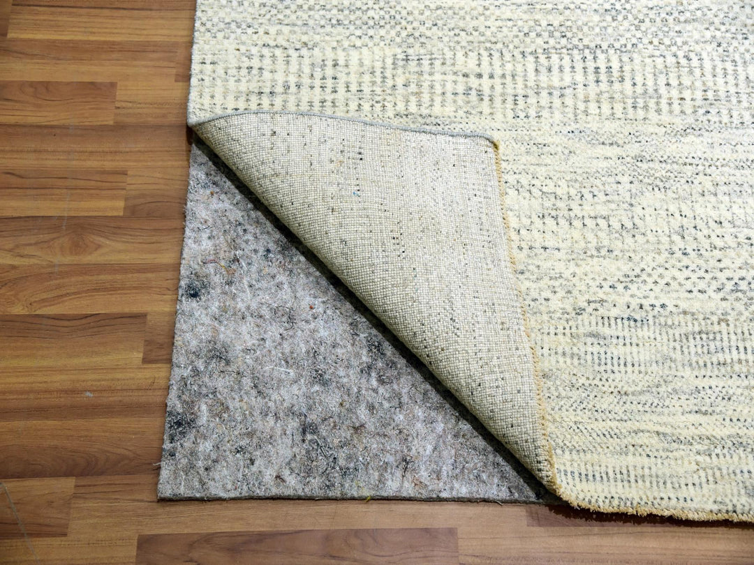 11'11" x 14'11" New Hand Knotted Ivory Wool Rectangle Oriental Rug - MOA10279973