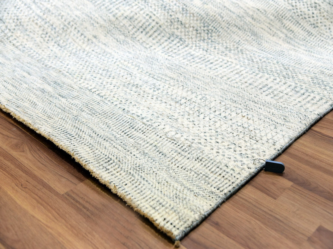 11'11" x 14'11" New Hand Knotted Ivory Wool Rectangle Oriental Rug - MOA10279973