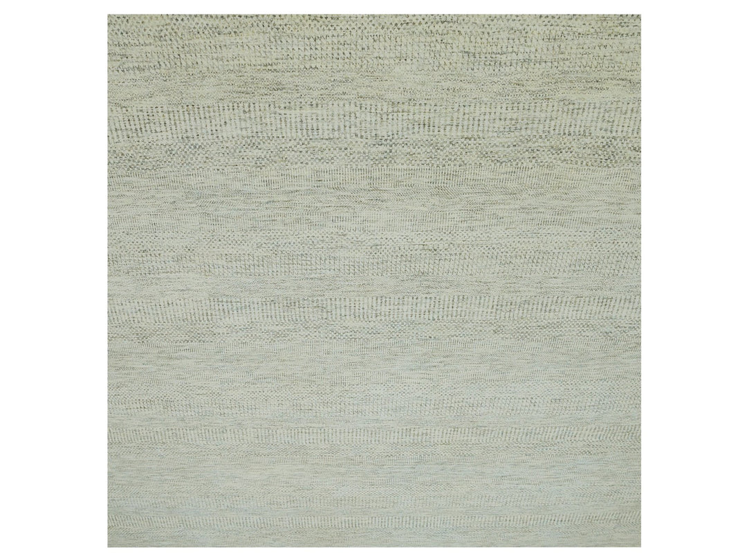 14'1" x 14'2" New Hand Knotted Ivory Wool Square Oriental Rug - MOA10279974