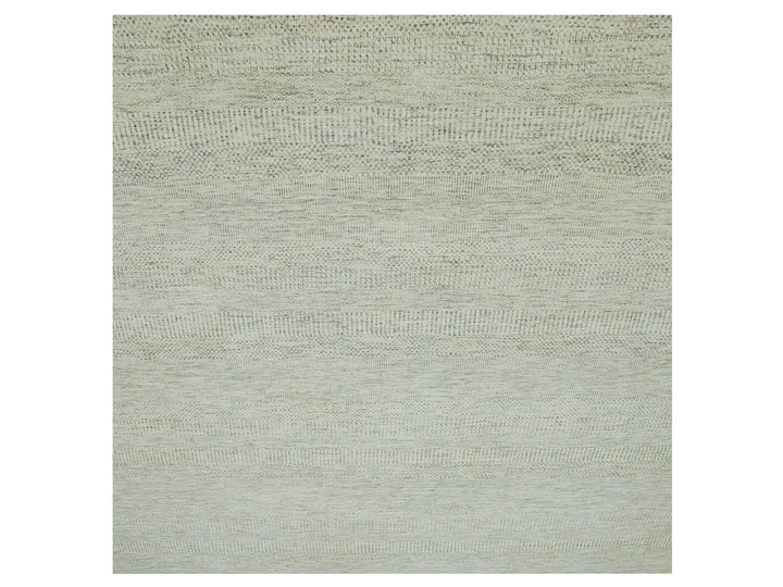 14'1" x 14'2" New Hand Knotted Ivory Wool Square Oriental Rug - MOA10279974