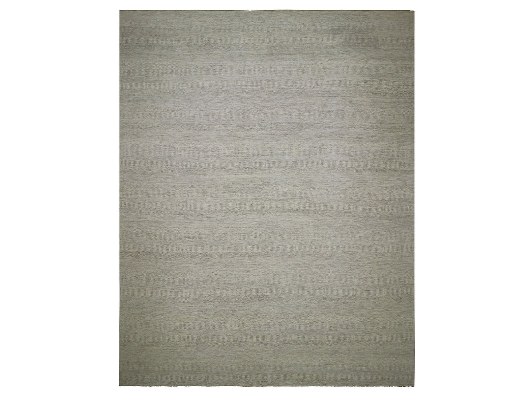 14'0" x 18'1" New Hand Knotted Ivory Wool Rectangle Oriental Rug - MOA10279980