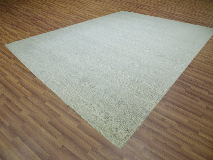 14'0" x 18'1" New Hand Knotted Ivory Wool Rectangle Oriental Rug - MOA10279980