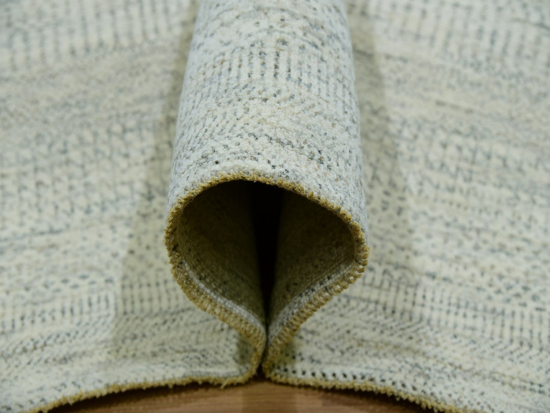 14'0" x 18'1" New Hand Knotted Ivory Wool Rectangle Oriental Rug - MOA10279980