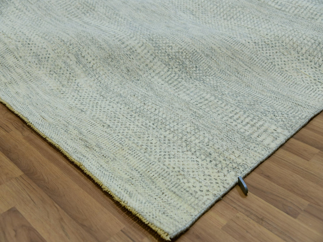 14'0" x 18'1" New Hand Knotted Ivory Wool Rectangle Oriental Rug - MOA10279980