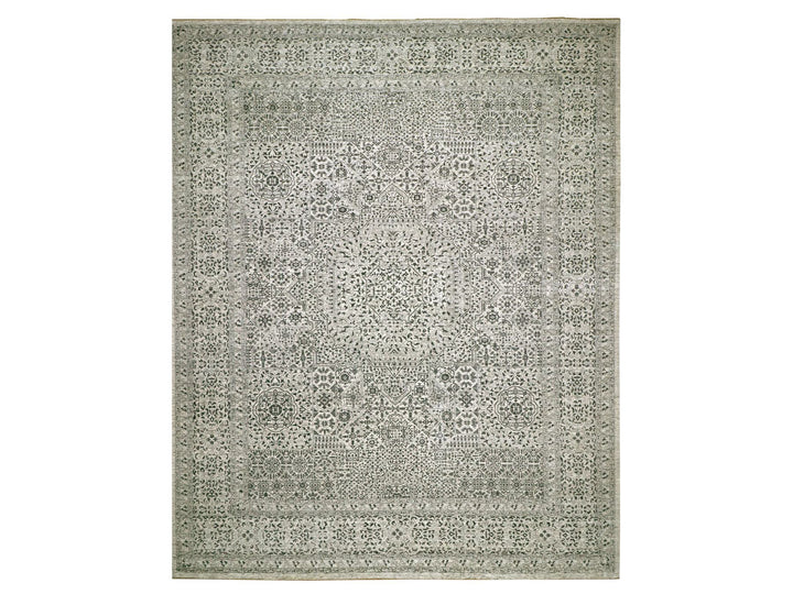 14'1" x 17'9" New Hand Knotted Ivory Wool Rectangle Oriental Rug - MOA10279982