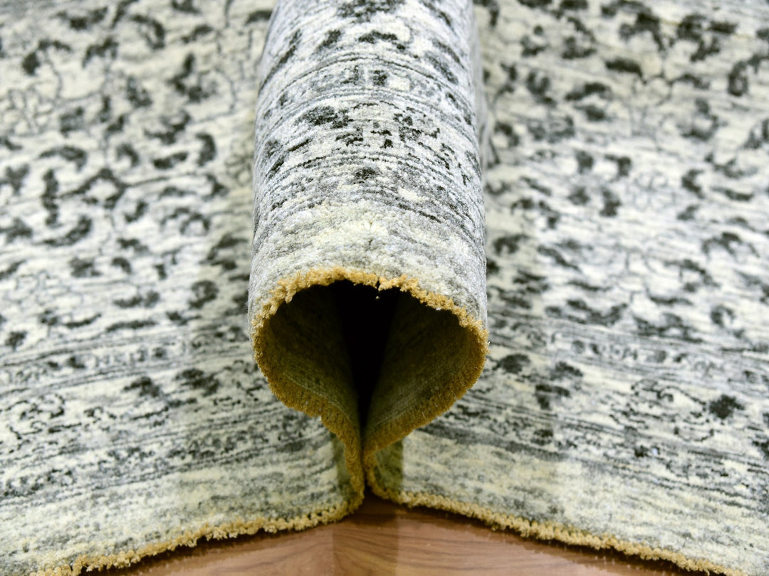 14'1" x 17'9" New Hand Knotted Ivory Wool Rectangle Oriental Rug - MOA10279982