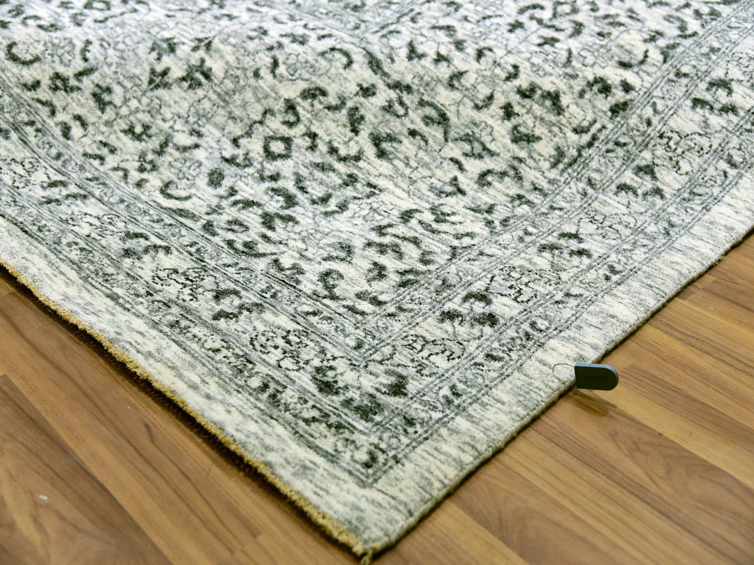 14'1" x 17'9" New Hand Knotted Ivory Wool Rectangle Oriental Rug - MOA10279982