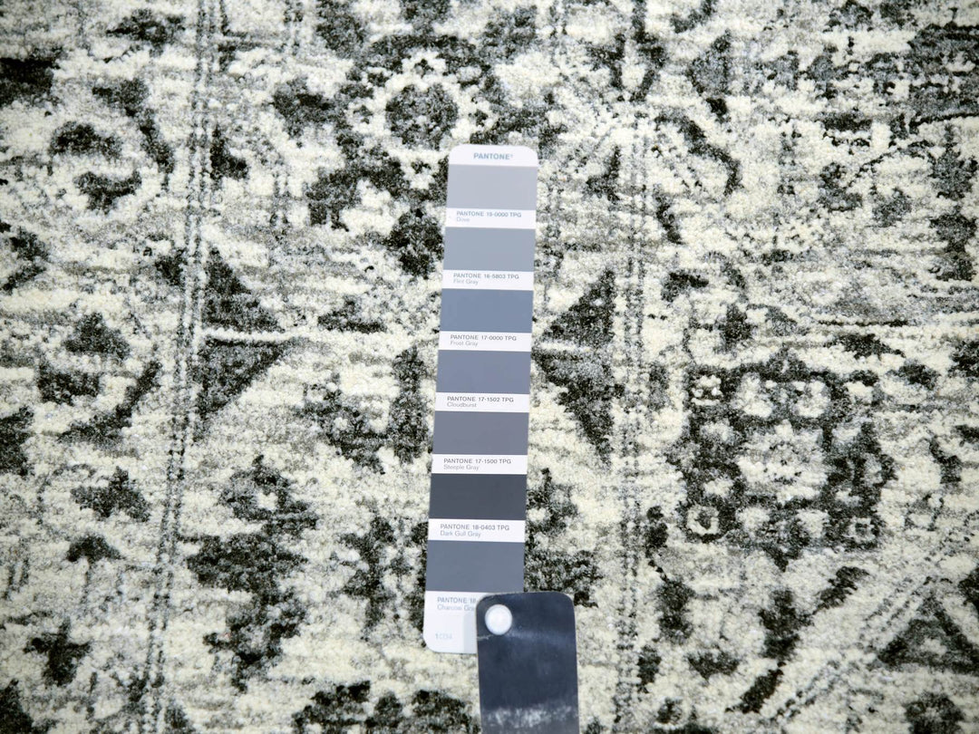 14'1" x 17'9" New Hand Knotted Ivory Wool Rectangle Oriental Rug - MOA10279982