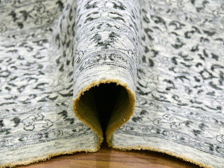 12'1" x 15'4" New Hand Knotted Ivory Wool Rectangle Oriental Rug - MOA10279983