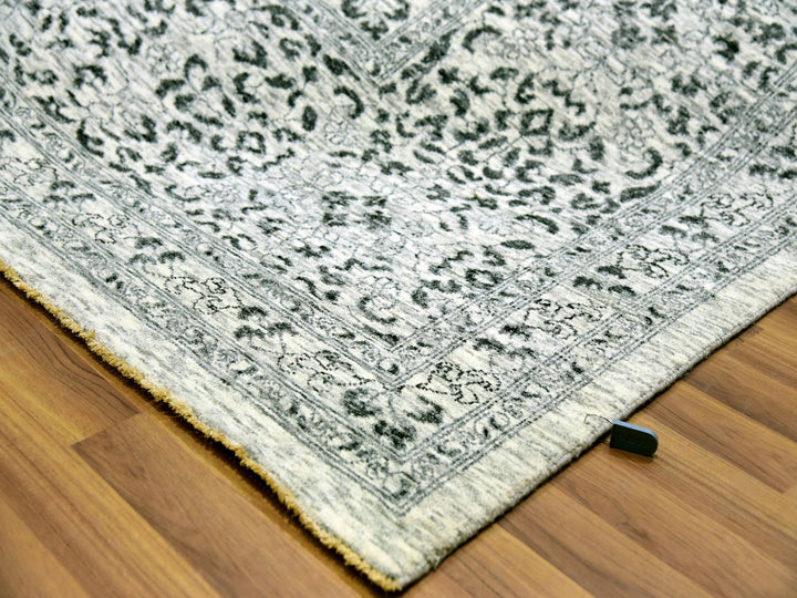 12'1" x 15'4" New Hand Knotted Ivory Wool Rectangle Oriental Rug - MOA10279983