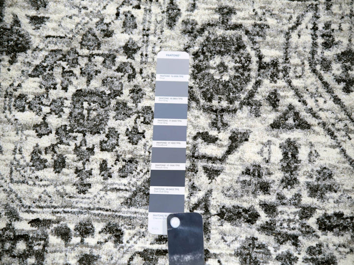 12'1" x 15'4" New Hand Knotted Ivory Wool Rectangle Oriental Rug - MOA10279983