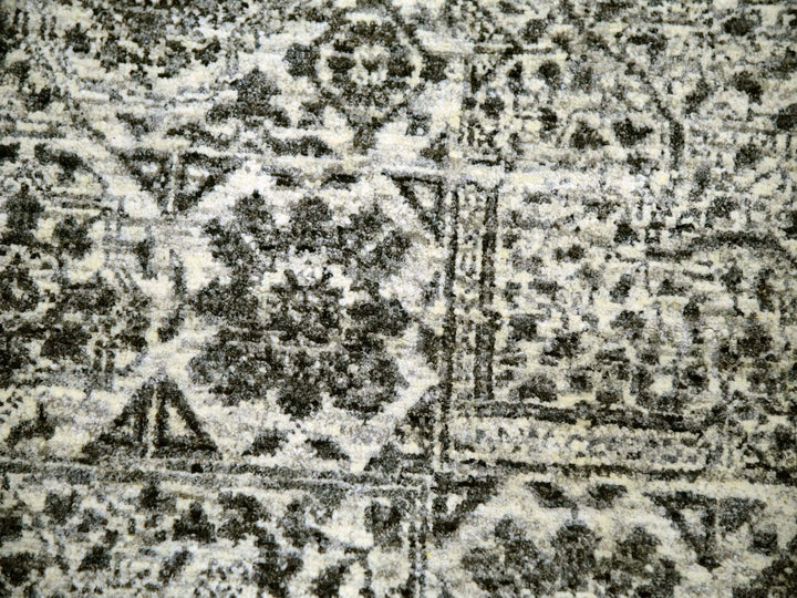 11'10" x 11'10" New Hand Knotted Ivory Wool Round Oriental Rug - MOA10279985