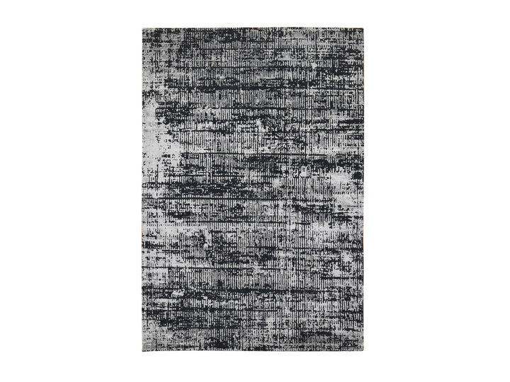 5'10" x 9'0" New Hand Loomed Black Wool & Silk Rectangle Oriental Rug - MOA10280033